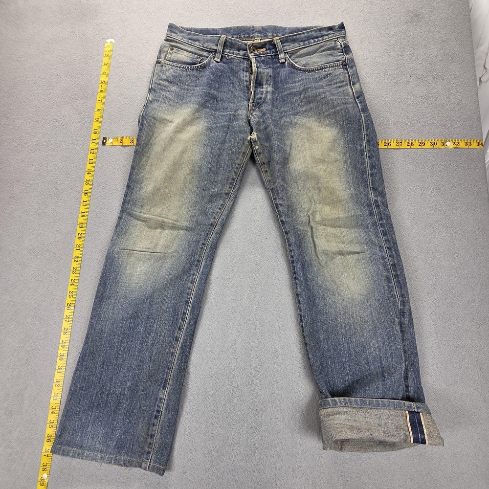 Edwin Jeans Mens Blue 505 LowRize Selvedge Japan Button‎ Fly Fits 32x29